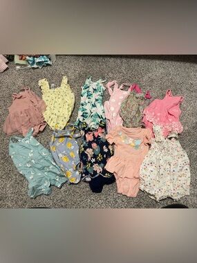 Assorted Girls' Floral & Patterned Rompers and Bottoms - Multi Color
